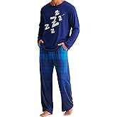 Ciftshinefiul Mens Pajamas Set Sleepwear Long Sleeve Tops and Plaid Pajama Pants Set Soft Loungewear Sets with Pockets