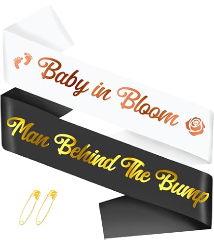 Mom To Be & Dad To Be Baby Shower Sashes - Pink & Blue Gender Reveal Party Decor