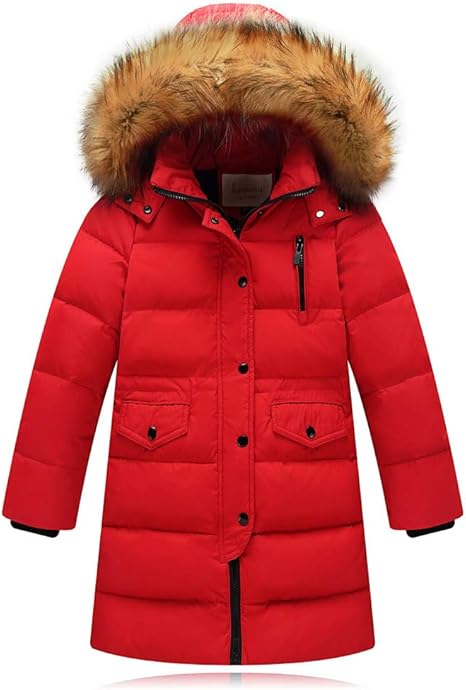 Yezijin Big Girls' Winter Parka Down Coat Puffer Jacket Padded Overcoat ...