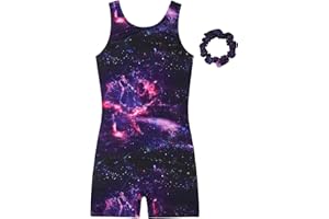 JESKIDS Leotards for Girls Gymnastics with Shorts Dance Biketards Tumbling Matching Hair Scrunchie 3~15 Years