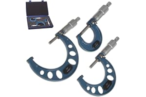 Anytime Tools 0-3" Premium Outside Micrometer Machinist Tool Set w/Carbide Tips