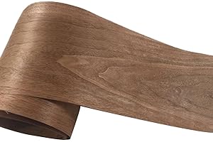 SAMLEE Natural Black Walnut Veneer Wood Sheets - DIY Speaker Renovation and Furniture Restoration - Unfinished Wooden Sticker - Handmade Dark Style - 7.8 x 98 Inch