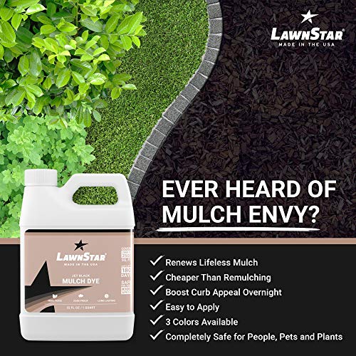 LawnStar Black Mulch Paint, 32 fl. oz. Makes Faded, Colorless Mulch