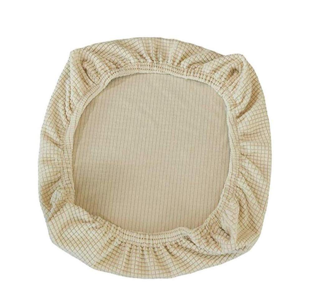 Elastic Stretch Chair Seat Cover Round Spandex Chair Covers Covers Removable Washable fit for Office Chairs,Dining Room Chairs,Bar Stools (Beige)