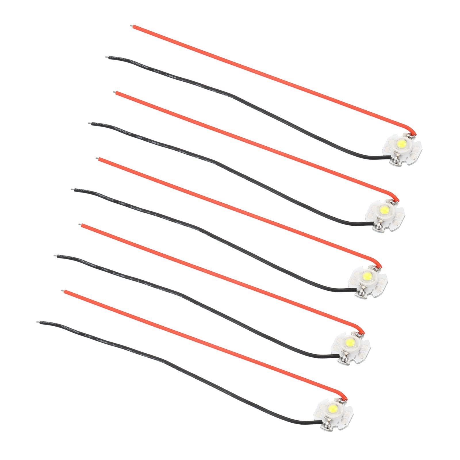 PATIKIL 0.6" LED Chip Bulb, 5 Pack 700mA 3W Aluminum Substrate COB Light Beads Light with Wire for DIY Lighting Fixtures, Cool White 10000-15000K