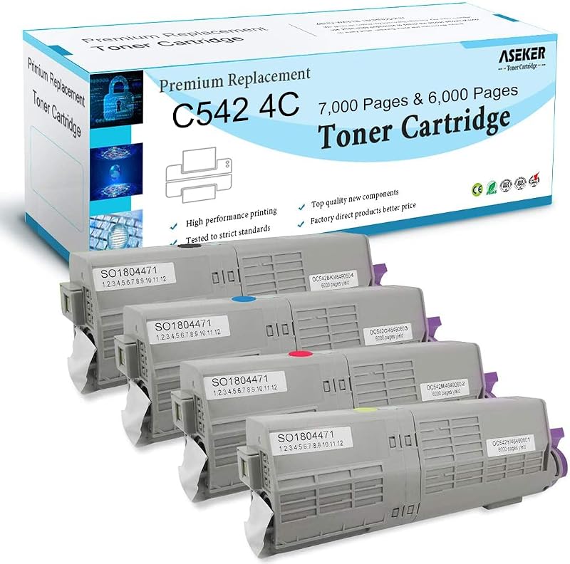 ASEKER Compatible Toner for Oki C532 C542 MC563 MC573 High Capacity BK C Y M