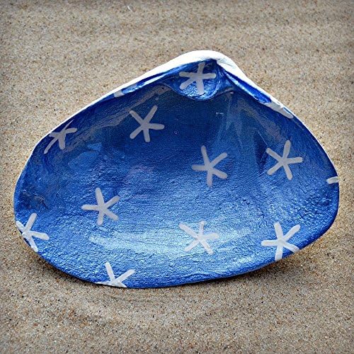 Small Starfish Shell Dish - Soap Dish, Spoon Rest, Ring Holder, Jewelry Holders, Trinket Dishes, Catchall Bowl - Ocean Themed Accessories - Nautical Home Decor For Bedroom, Bathroom, Kitchen, Office