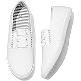 Women's Canvas Slip On Sneakers - Casual Walking Shoes, Non Slip Work Shoes