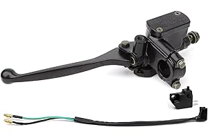 Minho Motorcyle 7/8" 22mm Left Black Brake Master Cylinder for Chinese GY6 50cc 110cc 125cc 150cc Scooter ATV Quad Moped Pit Dirt Bike Parts 8mm Mirror Thread