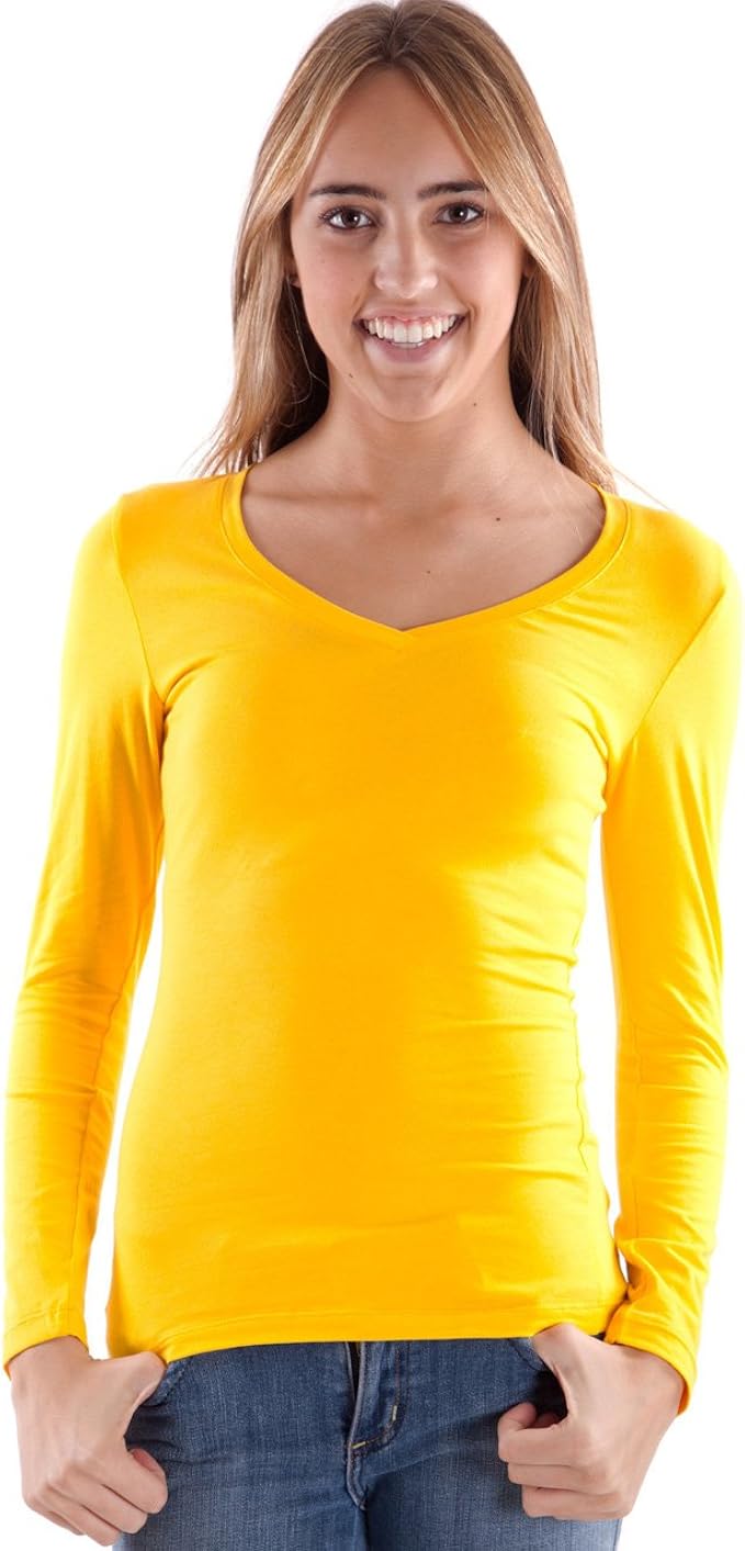 yellow full sleeves t shirt for womens