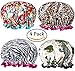 4 Pack Shower Cap Bath Cap Designed for Women Double Layers Waterproof Shower Hat