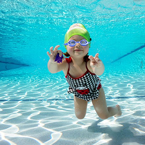 Dragon Squama Swim Goggles for Kids Anti-Fog PC Clear Lens with S,M,L Nose Bridge and Nose Clips,Earplugs - Swimming Pool Accessory for Girls,Boys,Children,Juniors and Teens from 3 to 12 Years