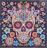 Diamond Painting DIY 5D Special Shape Rhinestones, ABEUTY Colored Skull Flowers, Partial Drill Crystal Diamond Dotz Kits (Black)