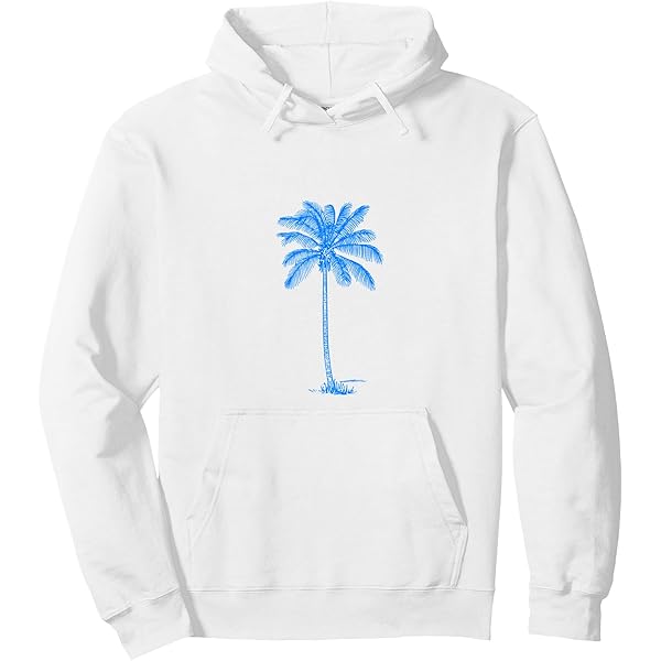 Amazon.com: Blue Palm Tree Pullover Hoodie : Clothing, Shoes & Jewelry