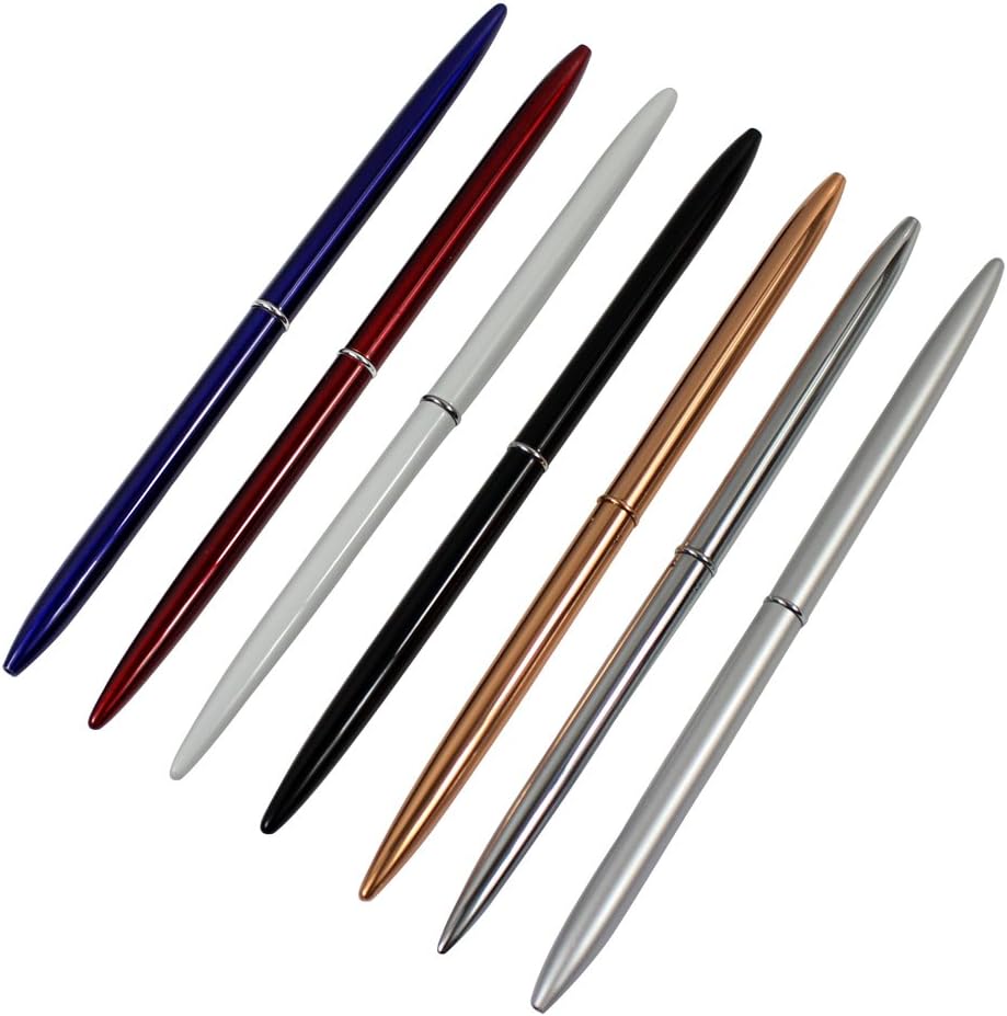 Hillento 7 PCS Ballpoint Pens, Slim Pen Lightweight Metal Ballpoint Pens,Office/Hotel Supplies, Black Ink - Image 3