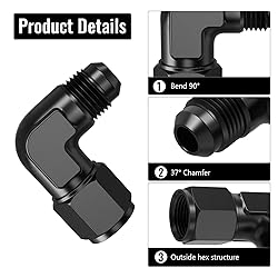 TRUCKMETER 90 Degree 6AN Female to 6AN Male Swivel