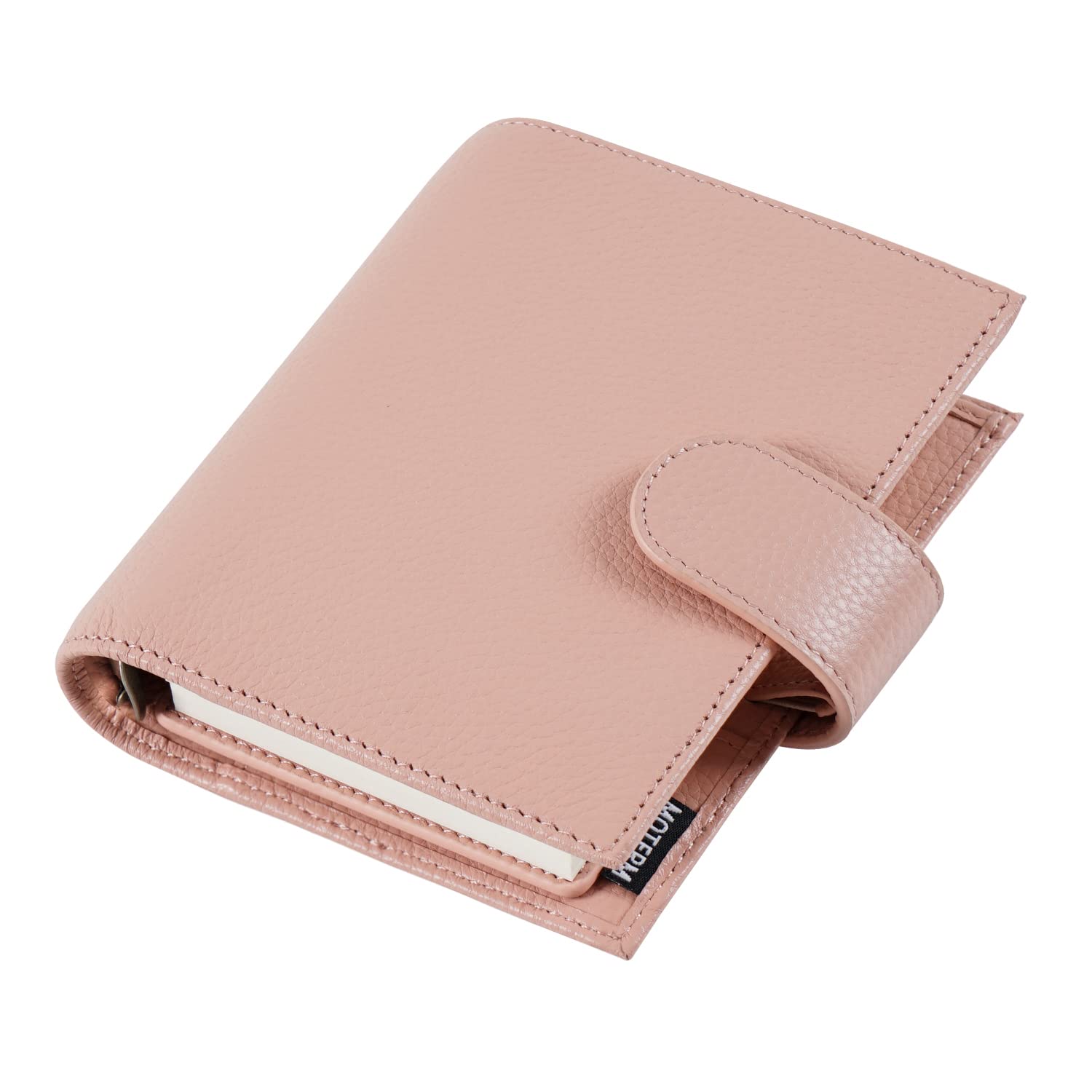 Moterm Pocket Regular Rings Planner - Genuine Leather Binder Organizer (Pebble Dust Rose, 19mm Ring) โ image 1