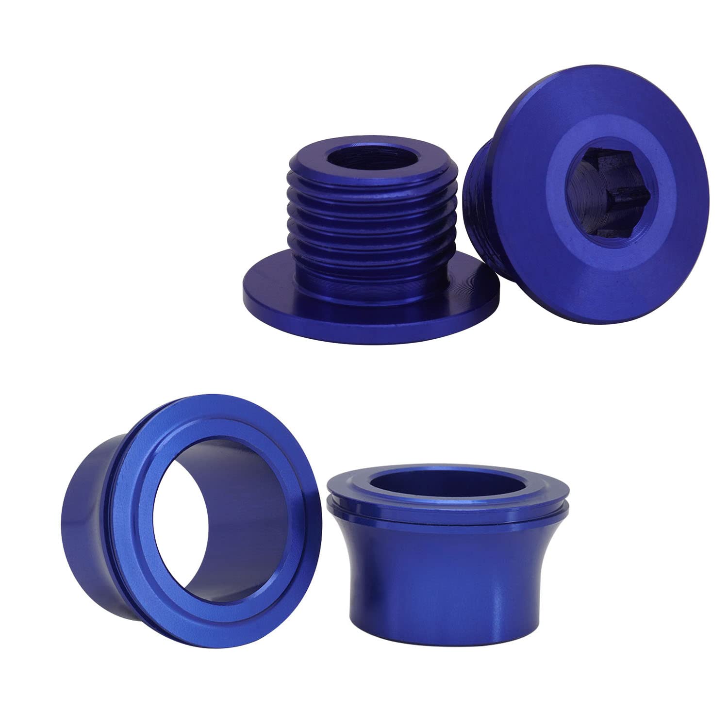 JFG RACING Motorcycle Front Wheel Hub Spacers+Front Wheel Axle Nut Screw,M16*1.5P Axle Lock Nut Bolts Screw,Wheel Hub Spacers for Sur Ron Sur Ron Surron-Blue