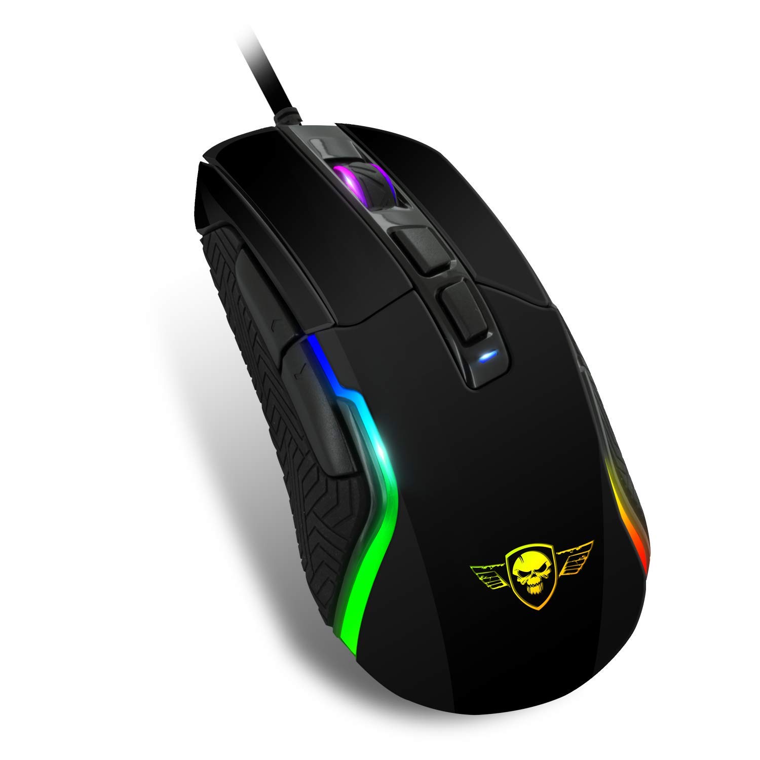 SPIRIT OF GAMER- Gaming Mouse PRO-M7 - Backlit LED 11 Modes - RGB Colors - Customizable - Up to 4800 DPI Max - 3 Customizable Profiles - 7 Buttons - Double GripControl - PS4 / PC/XBOX ONE