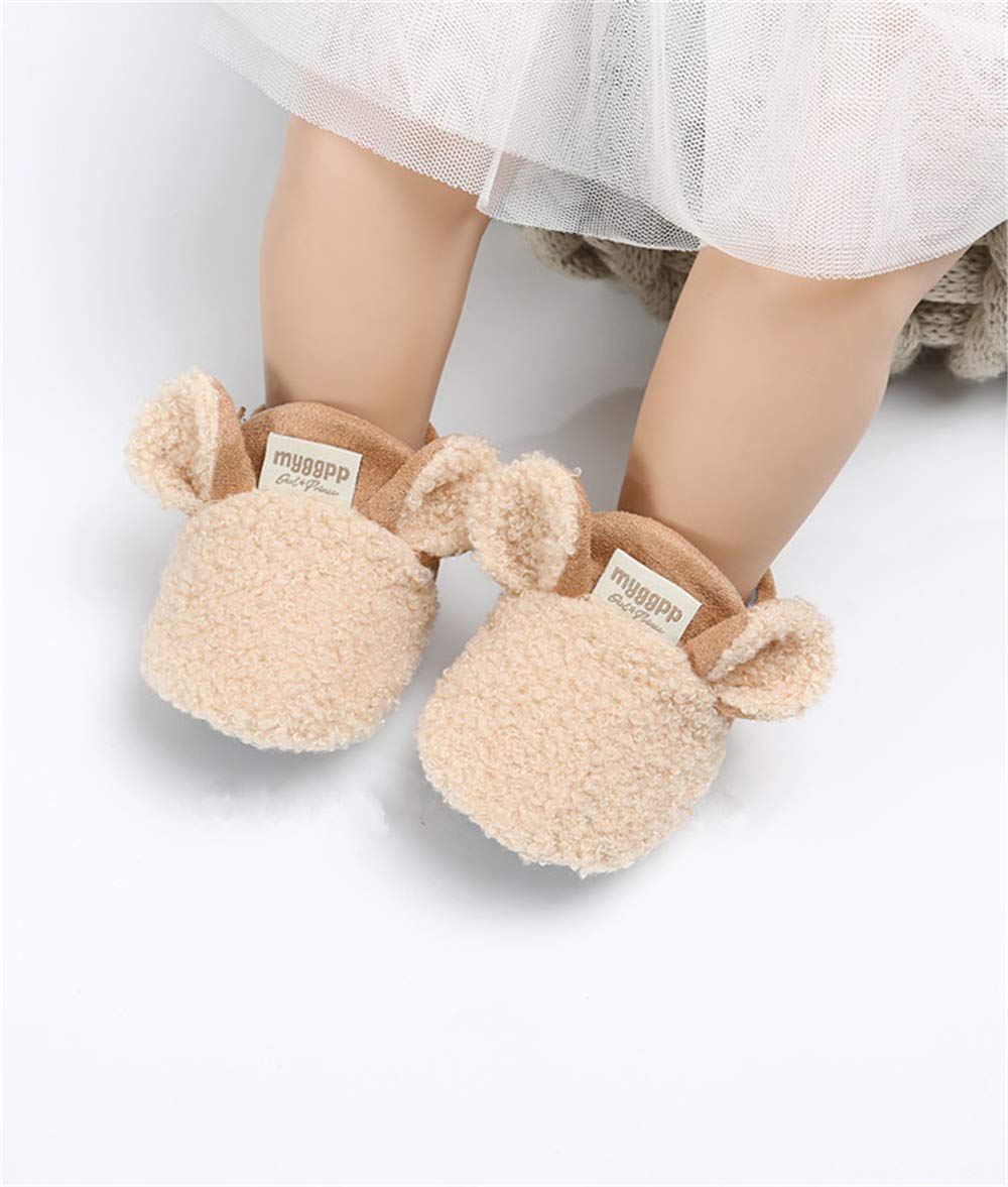 LAFEGEN Baby Booties for Boys Girls with Soft Lining Non Slip Gripper Newborn Infant Slipper Socks Toddler First Walker Crib Shoes 0-18 Months