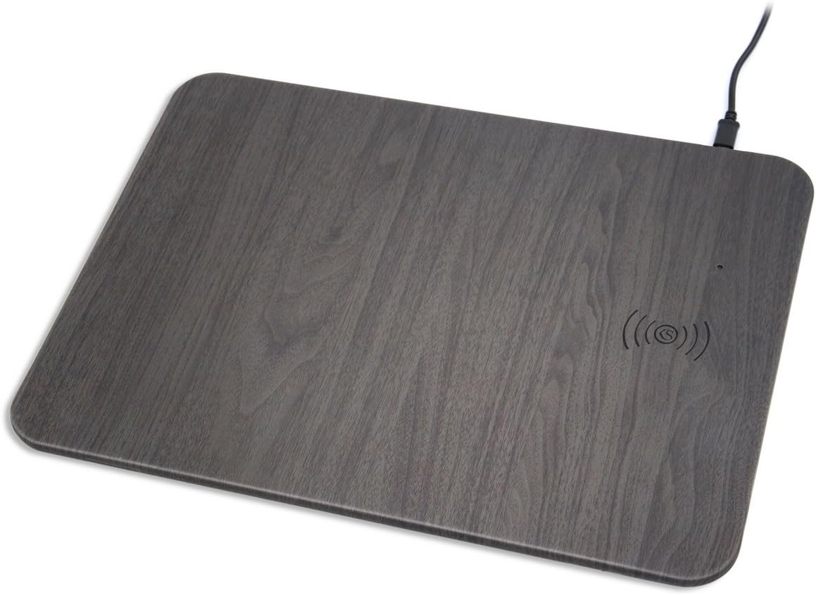 Wireless Charger With Mouse Pad,Shangda Wireless Charging Pad for iPhone X /8 Plus /8 Samsung S7 /S8 /Note 8 [No AC Adapter] (Black Wood Grain) (Black Wood Grain)