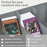 Aolso Trading Card Storage Box 2400+ Cards PU Leather Grey Quartuple Box view 4