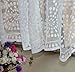 White Lace Valance Semi-Sheer Cafe Curtain for Kitchen, Bathroom, Dining Room, 18