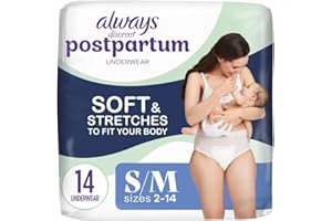 Always Discreet Postpartum and Adult Incontinence Underwear for Women, Small/Medium, Maximum Protection, 14 Count