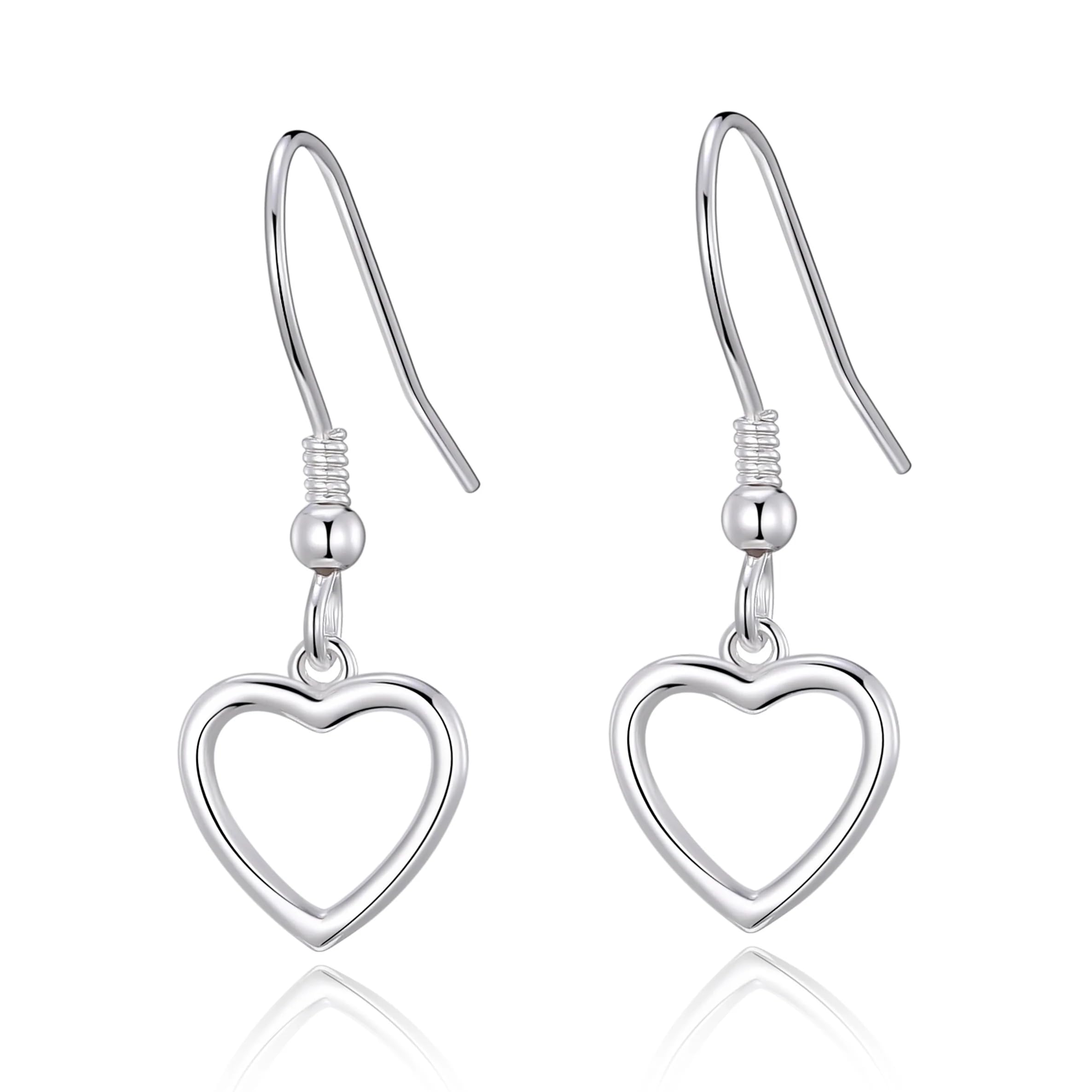 Philip Jones Sterling Silver Heart Drop Earrings