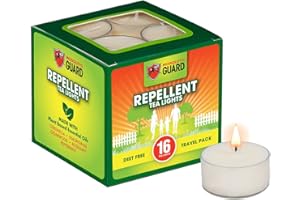 Mosquito Guard 16 Tealight Citronella Candles Outdoor Mosquito Repellent Indoors - DEET Free Mosquito Candles for Outside - Natural Mosquito Repellent Outdoor Patio Candle - Yard Bug Repellent Candle