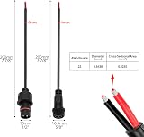 QWORK 5 Pairs IP65 Waterproof 2 Pin Connectors with 20cm 22AWG Cables view 4