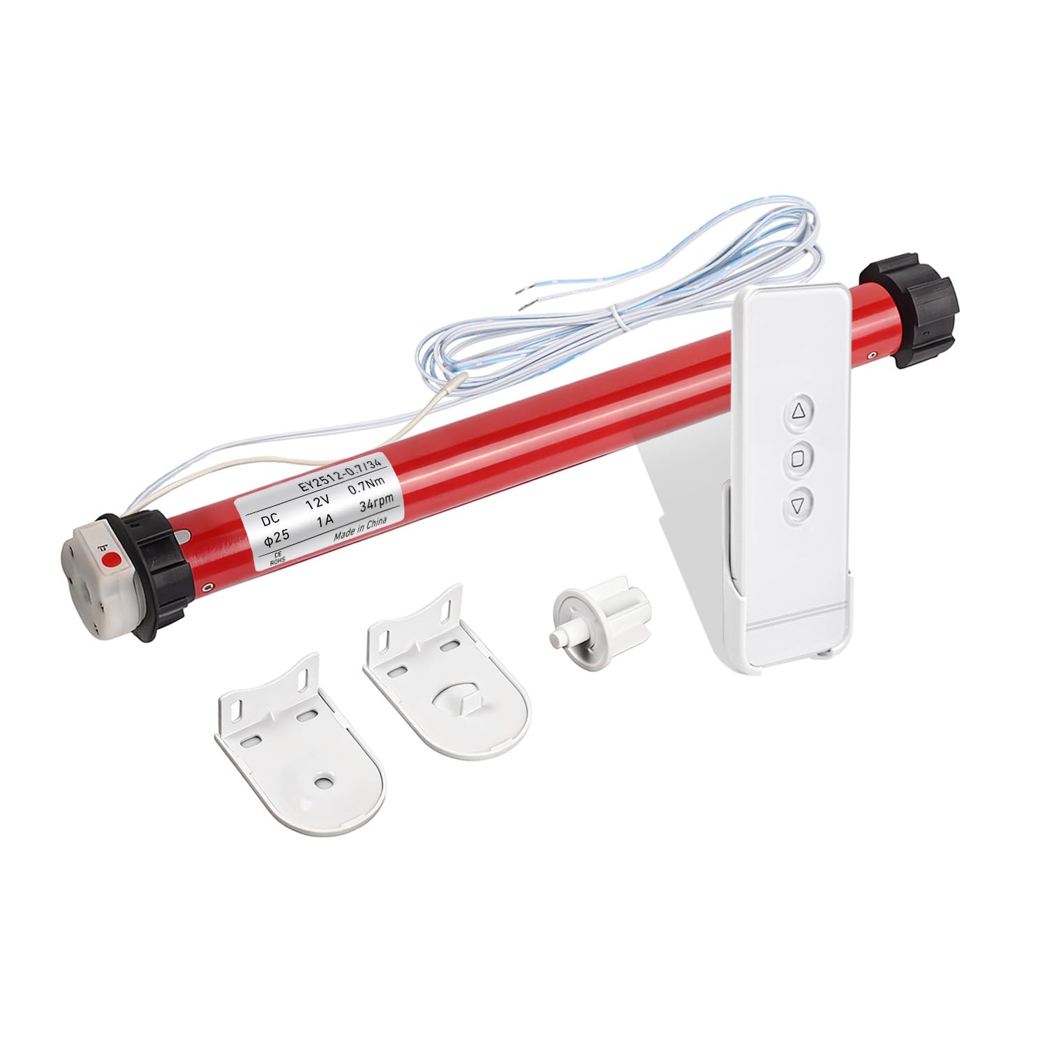 DC12V EY2512 Shade Motor Electric Blind Motor Remote Control Wired Compatible with 38mm Shade Tube DIY Electric Roller Blinds/Shades