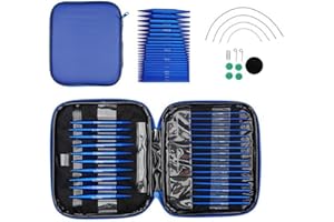 Knitting Needles Removable Ebony Crochet Hooks Needles Handmade Crafts Comfortable Grip for DIY Scarves Gloves(Style 5)