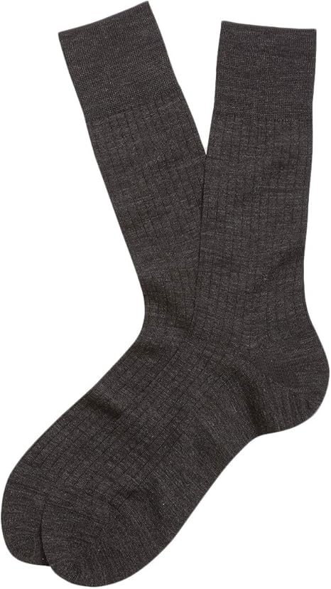 Amazon Brooks Brothers ブルックス ブラザーズ ウールブレンド ドレスソックス チャコール ワンサイズ 靴下類 通販