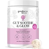 Goodness Lover Gut Soothe & Glow, Gut Digestive Support Supplement with L-Glutamine Powder and MSM, Support Bloat Relief, with Aloe Vera, Slippery Elm, Lemon Balm, 30 Servings