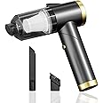 Censinda Handheld Vacuum Cordless, 9000Pa Strong Suction, 90°Foldable Mini Portable Vacuum Cleaner, Rechargeable and Lightweight Hand Vacuum with LED Light for Car/Home/Pet Cleaning(Black)