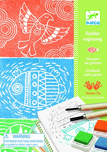 Djeco Workshops Rubber Engraving Kit, Make Your Own Decorative Rubber Stamps - Thumbnail 4
