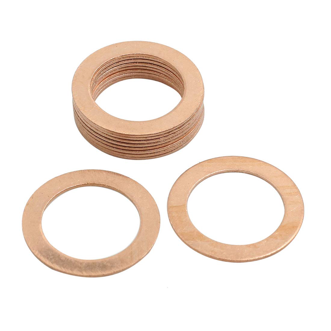 X AUTOHAUX 10 Pcs 22mm Inner Diameter Copper Washers Parts Seal Gasket Fitting