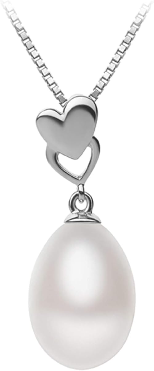 Amazon Com Rea Colgante De Perlas Cultivadas De Plata De Ley 925 De Calidad De Agua Dulce De 10 A 0 433 In Aa Jewelry
