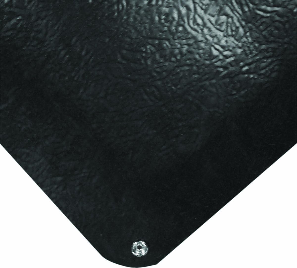 Wearwell 786 Smooth Surface Electrically Conductive Anti-Fatigue Mat with Snap, for Dry Areas, 3' Width x 5' Length x 15/16"" Thickness, BlackB004E10TR0
