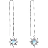 Sun/Moon/Star/Clover Earrings for Women Sterling Silver Moonstone Jewelry Earrings Wires Sun Gifts for Women