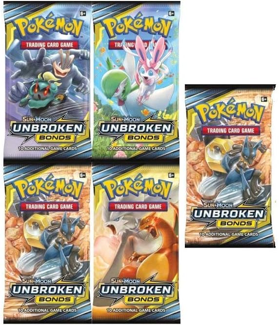 Pokemon - Unbroken Bonds | 5 Booster Packs | Totla of 50 Cards