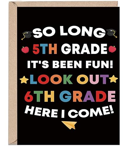 Amazon.com: Congratulations 5th Grade Graduate - Graduation Greeting Card  with Shooting Stars