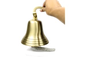 Nautical Premium Polished Brass and Nickel Coated Door Functional Bells | Exclusive Pirate's Decor Gifts Collectibles | Nagina International (Brushed Brass, 7 Inches)