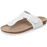 WTW Cork Footbed Womens Sandals Genuine Leather Insole Slides Sandals for Women Adjustable Buckle Summer Sandals Outdoor Walking