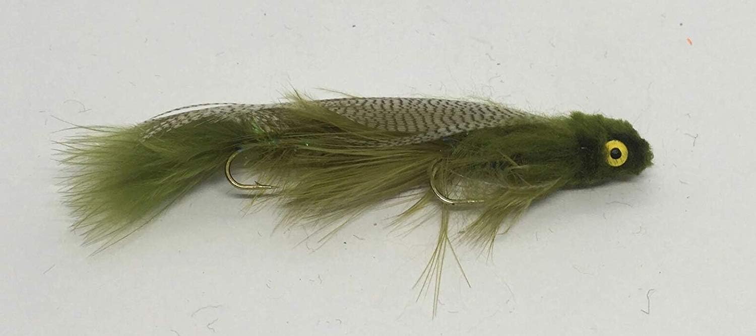 (6) Six Streamer Articulated Olive Man Boogie Articulated Wet