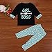 GBSELL 2PCS Toddler Kids Baby Girls Boss T-shirt Dress+ Long Pants Clothes Set (Black, 4T)