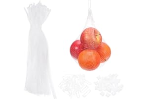 uxcell 100 Pcs Reusable Mesh Produce Bags, 35cm/14 Inch Washable Net Storage Bags Reusable Grocery Reusable Storage Bags with