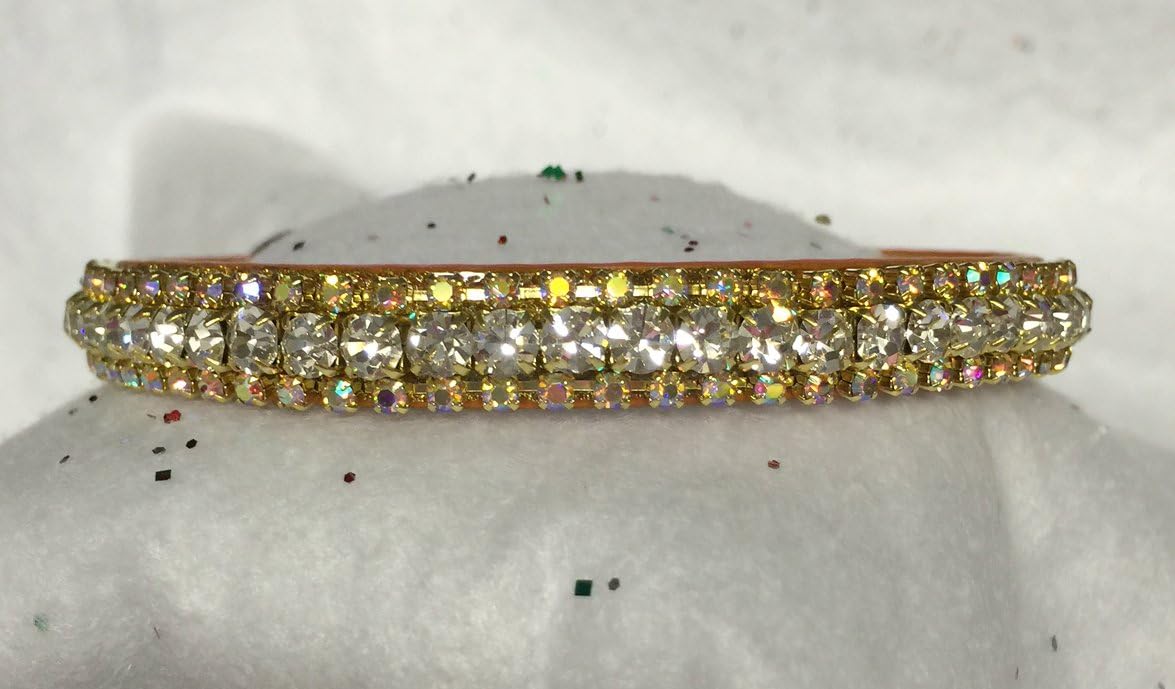 Sugarlicious Pets ~Aurora Borealis & Diamonds~ 18K Gold Plate Diamante Crystal Rhinestone Dog Pet Collar USA (SMALL)