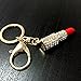 Cy3Lf Crystal Lipstick Makeup Keyring Rhinestone Purse Bag Charm Pendant Keychain Christmas Gift for Girl Woman Lady, RED